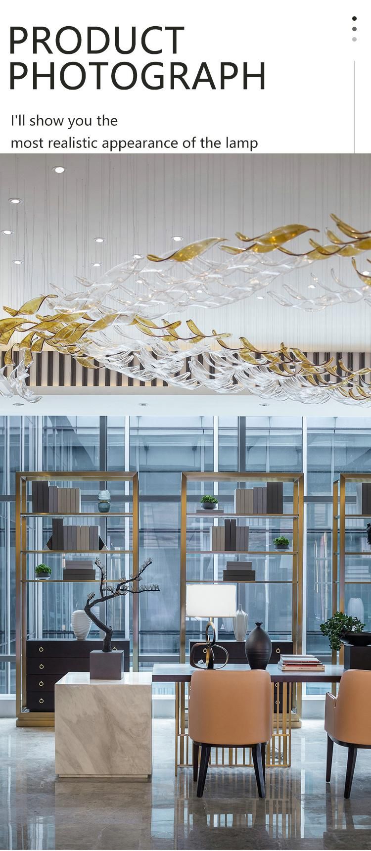 Non-Standard Light Decorative Stairs Villa Commercial Modern Luxury Modern Glass LED Chandelier Lamp