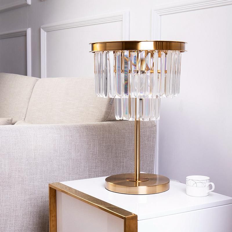 Luxury Villa Home Gold Crystal Table Lamp for Decoration