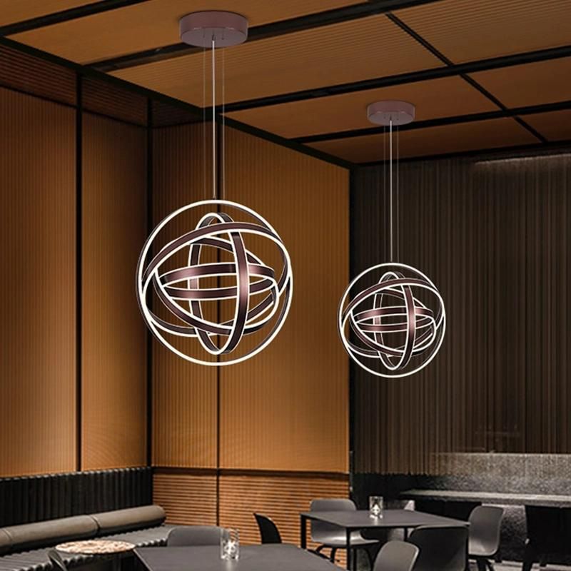 Modern Spherical Chandelier Hotel Lobby Restaurant Chandelier Pendant Lamp Light
