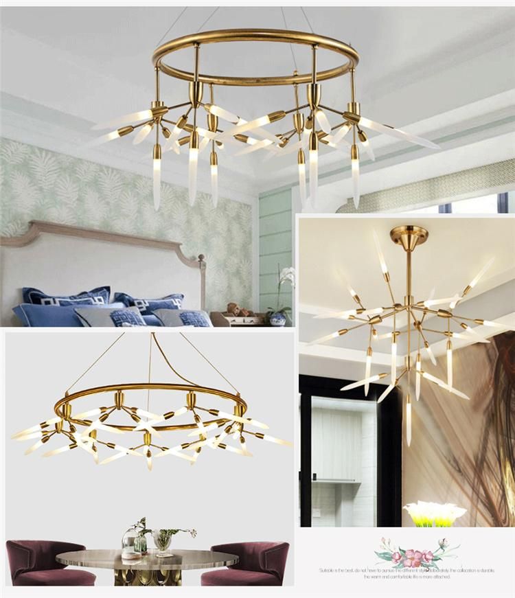 LED Bamboo Pendant Chandelier Lamp for Room