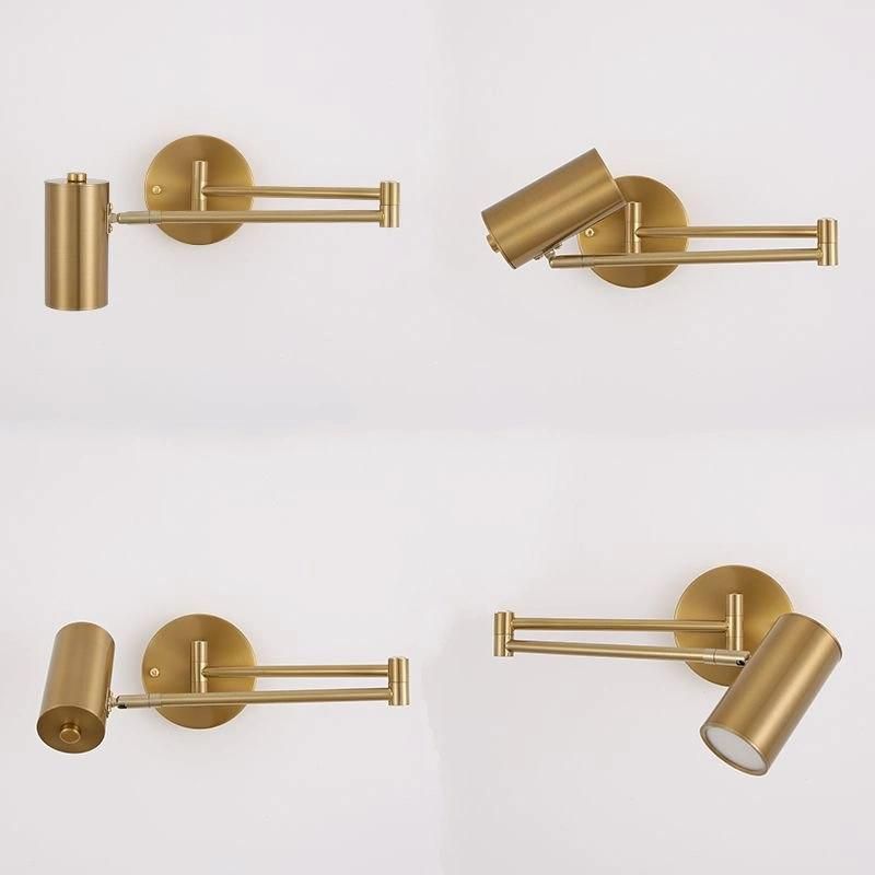Nordic Simple Bedroom Bedside Wall Lamp Folding Telescopic Rocker Long Rod Wall Light Living Room Background Wall Decor LED Lamp