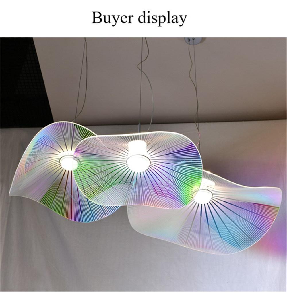 Simple Modern Transparent Colorful Acrylic Pendant Light Nordic Restaurant Kitchen Hanging Lamps Living Room Home Decor Hanglamp