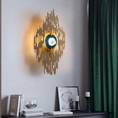 Postmodern Light Luxury Natural Agate Wall Lamp Nordic Creative Art Designer Model Room Bedroom Living Room Wall Lamp