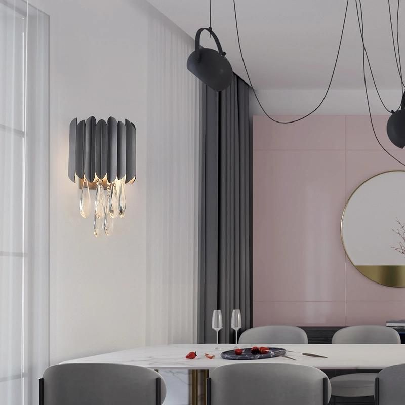 Postmodern Light Luxury Crystal Wall Lamp Living Room Aisle Bedroom Bedside Lamp Personality Creative Minimalist Wall Lamp Decoration
