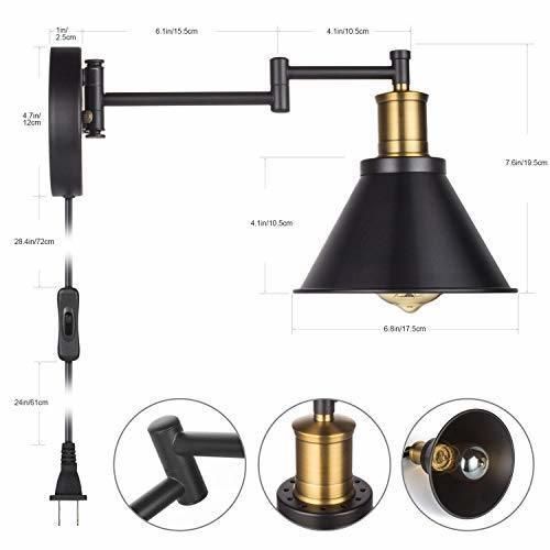 Jlw-G010 Swing Arm Wall Lamp Plug-in Cord Industrial Wall Sconce