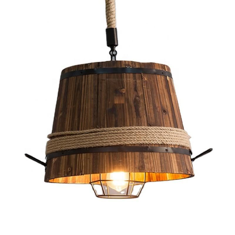 Indoor Light Vintage Iron Black 6 Light Chandelier Pendant Lamp European Antique Rope Lamp