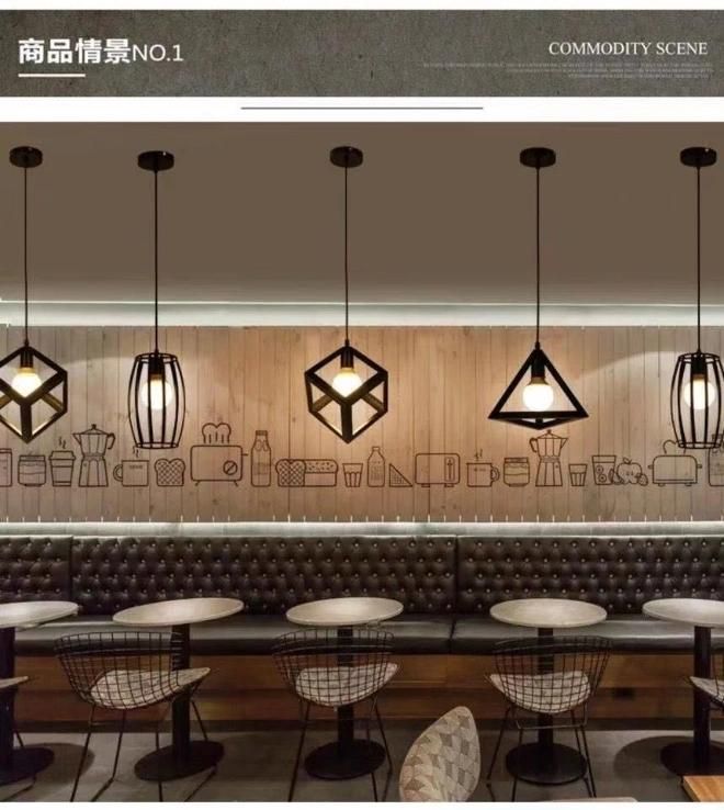 Wrought Iron Simple Modern Pendant Lamp and Dining Room Light Cafe Lamp