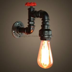 E27 Indoor Black Water Pipe Faucet LED Wall Sconce Lighting for Bedroom