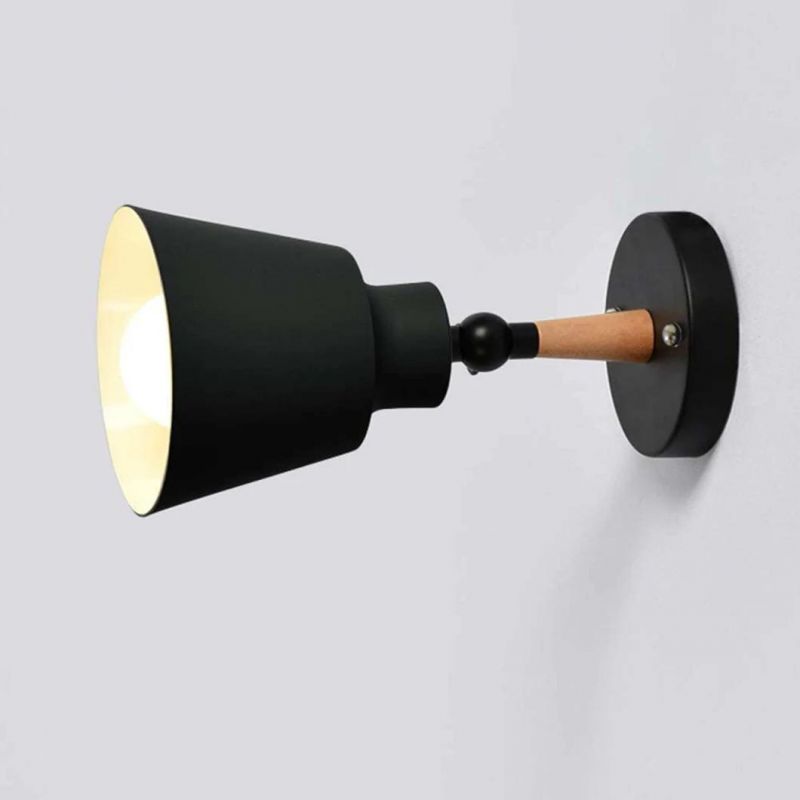 Wall Light Fixtures Nordic Wall Sconce Lamps Macaron Edison Copper Lamp Holder Aisle Lights Corridor Lamp Bedside Reading Light E27 (Color: Black)