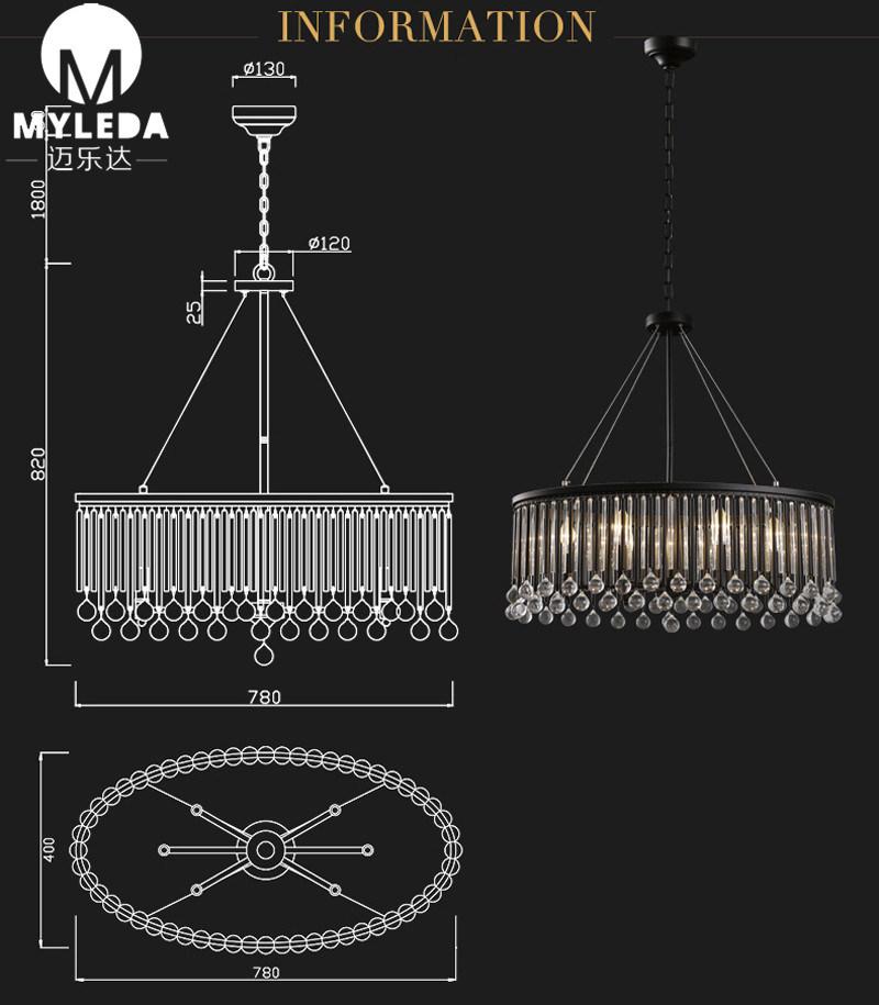 LED Modern Decorative Crystal Glass Chandelier Ceiling Hotel Indoor Hanging Pendant Lamp
