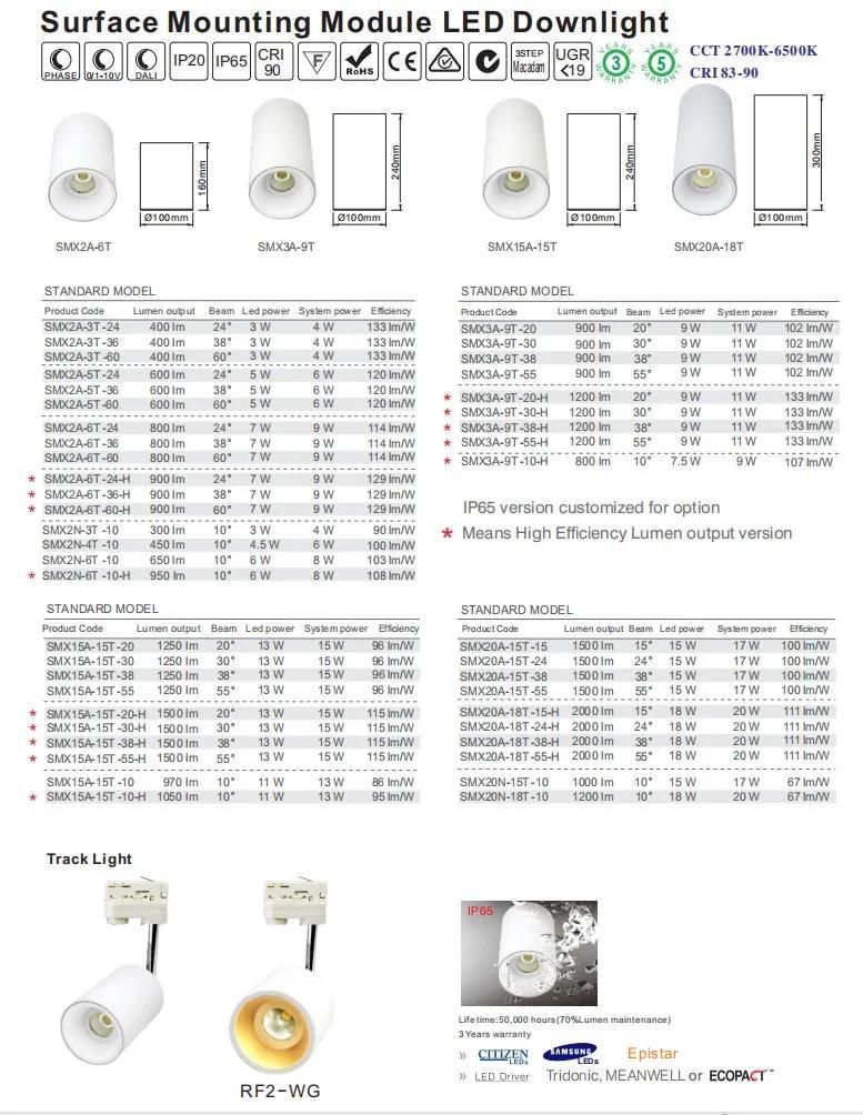 Aluminium Tiltable and Adjustable GU10 MR16 LED Downlight Ceiling Light Surface Mounted Downlight Smx2a