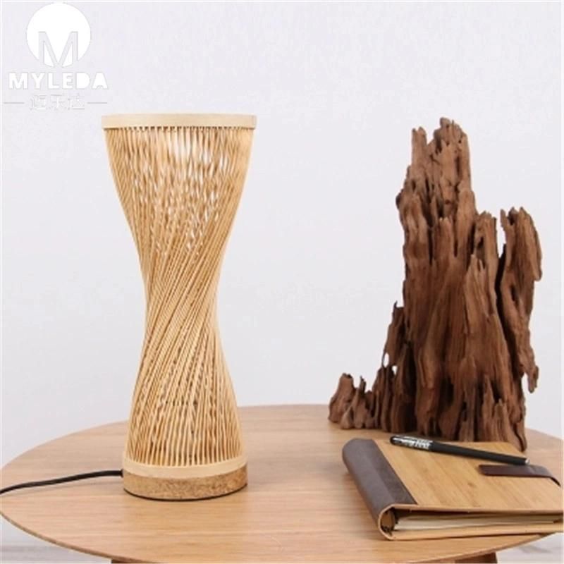 Modern Bedside Reading LED Classicon Bamboo Lantern Light Table Lamp