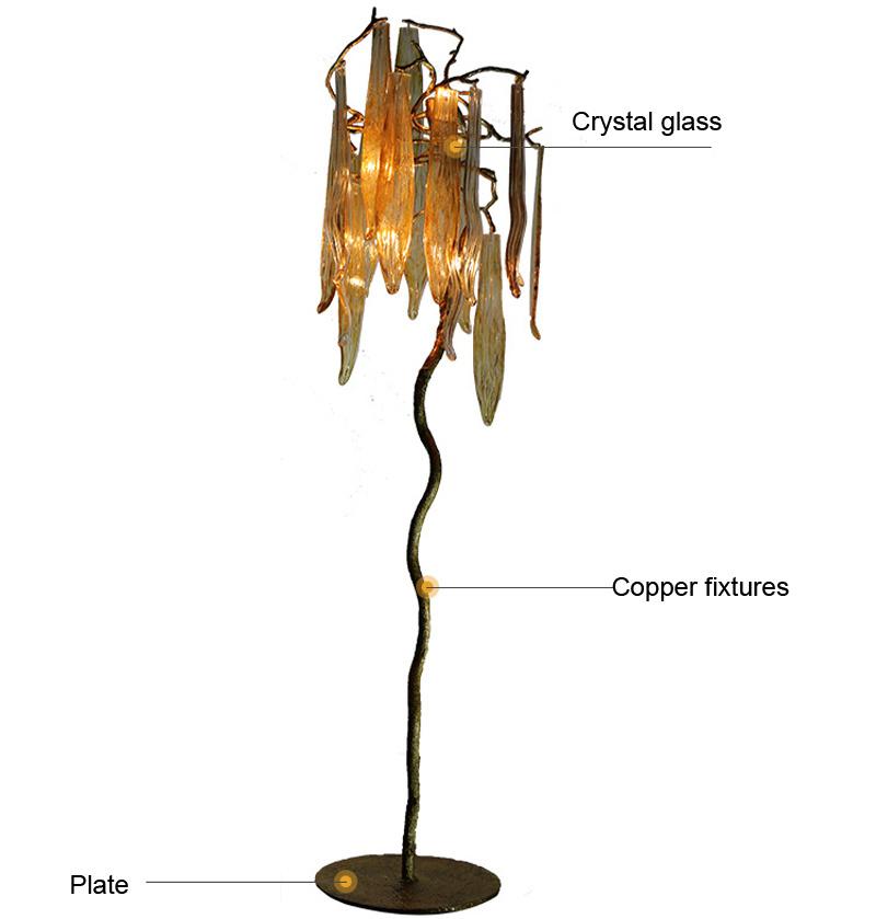 Modern Interior Hotel Home Living Room Glass Floor Lamp