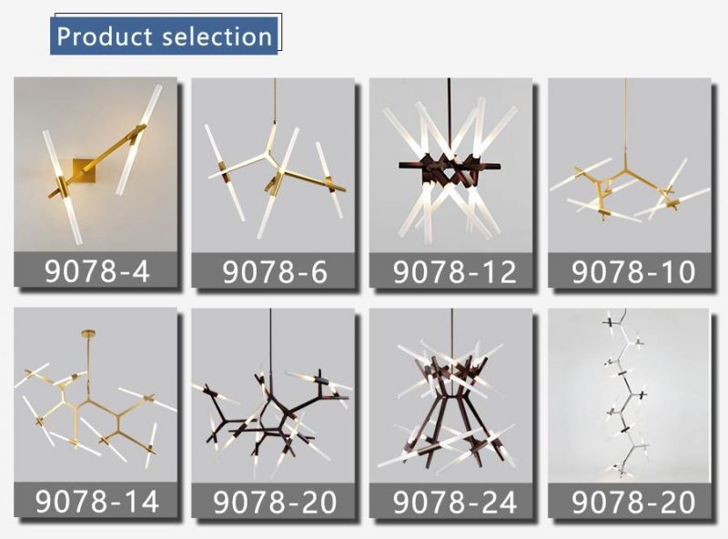 Contemporary Creative Light Gold Black Glass LED G9 Chandelier