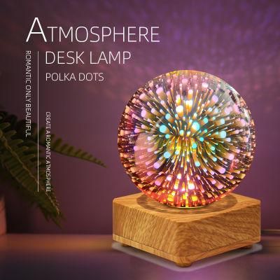 LED 3D Polka DOT Night Lamp Christmas Romantic Atmosphere Small Desk Lamp USB Dream Rubik&prime; S Cube Atmosphere Lamp Bedside Table Lamp