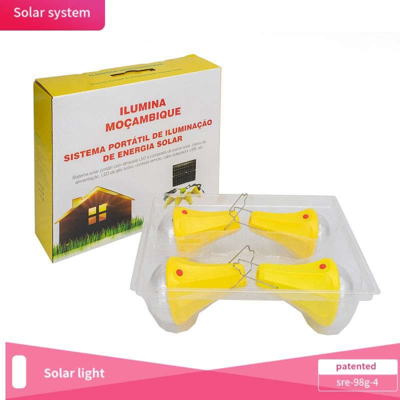 Global Supply Factories Mass Produce Small Solar Household Lighting Systems Easy to Carry Four Bulbs Solar Light