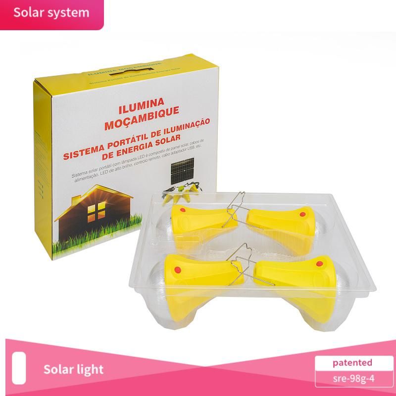 Global Supply Factories Mass Produce Small Solar Household Lighting Systems Easy to Carry Four Bulbs Solar Light