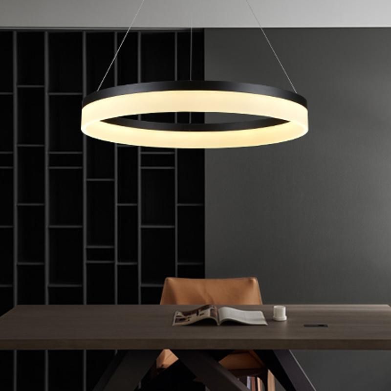Modern Single Ring Acrylic Suspension LED Pendant Light