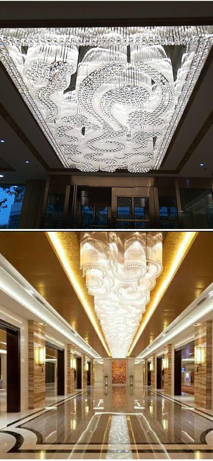 New Design Modern Luxury Project Custom Large Glass Stair Hotel Chandelier Ceiling Lamp