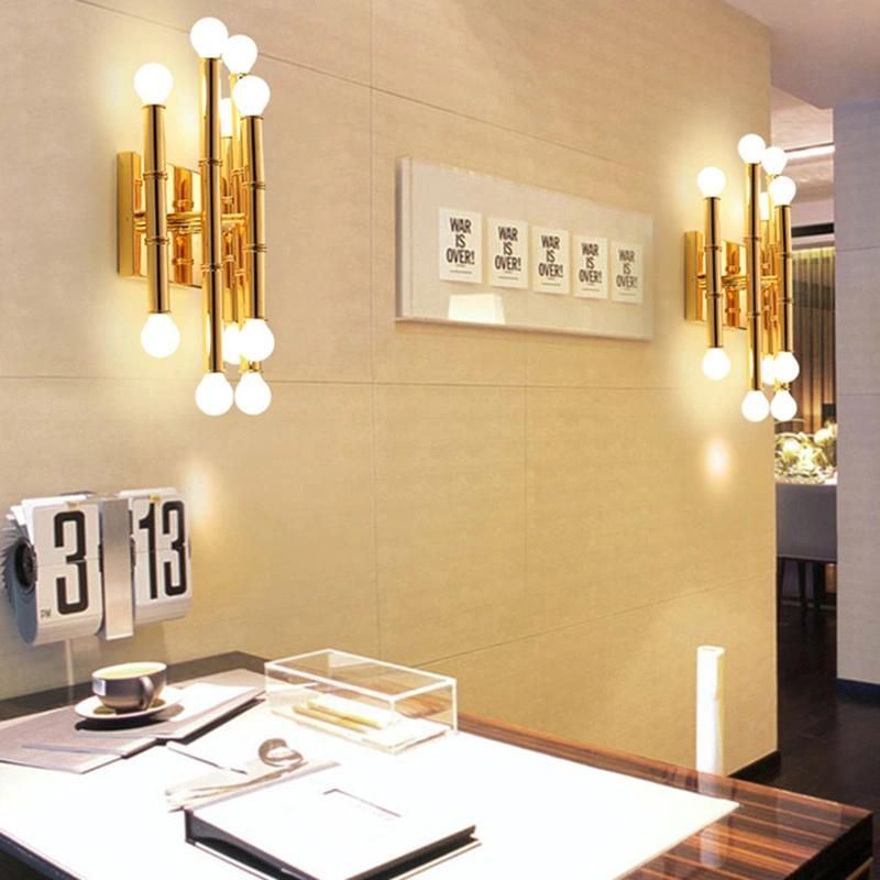 Gold Nordic Loft Villa Wall Lamp Art Creative Designer Meurice 10 Light Wall Sconce (WH-OR-183)