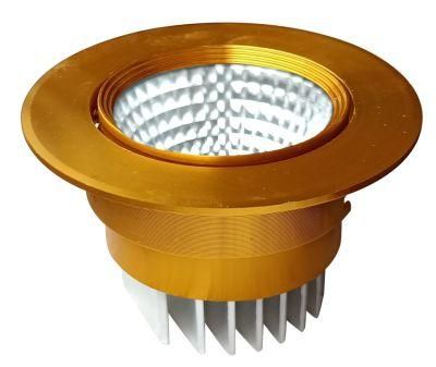 2700-6500K Hotel Home Restaurant Isolated Driver Recessed Ceiling Anti-Glare 3-in-1 Color 7W LED COB Spotlight Panel Light Gold Ring Downlight