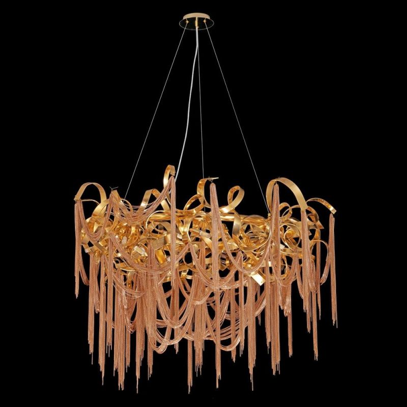 Golden Tassel Aluminum Chain Nordic Postmodern Restaurant Chandelier
