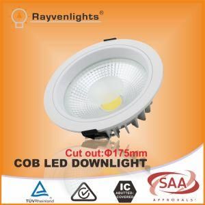 CE RoHS TUV Certificated COB LED Downlight 30W 200mm Cut out