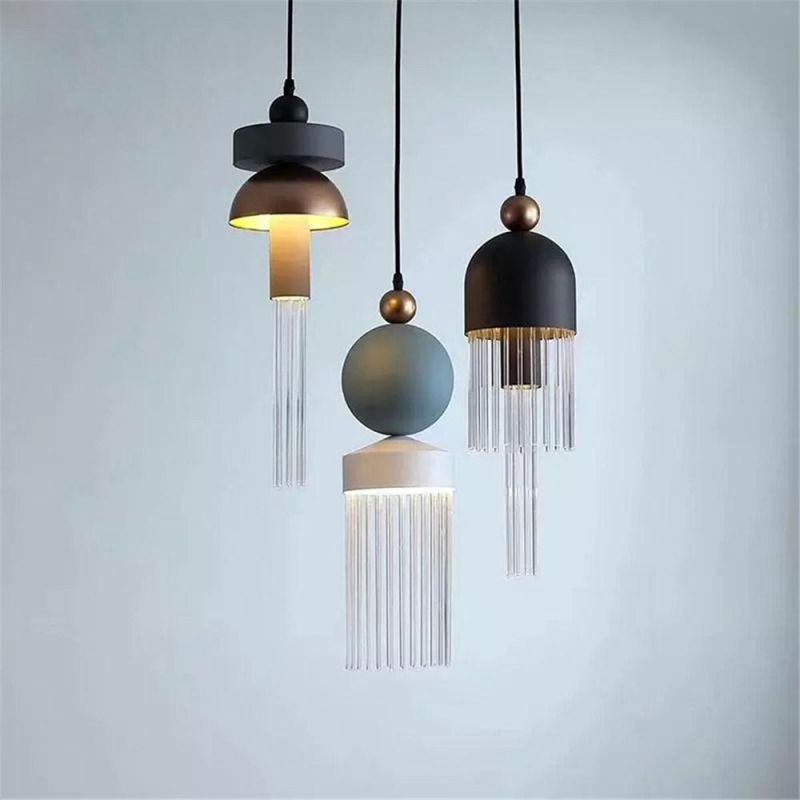 LED Glass Tassels Pendant Lights Modern Romantic Restaurant Kitchen Pendant Lamp Luminaire Suspension Dining Room Lights