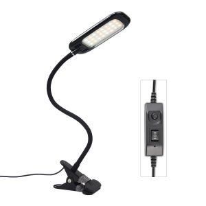 LED Clip Desk Lamp USB Plug in Clamp on Desk Light for Study/Bedside Reading