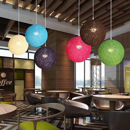 Modern Simple Indoor Hanging Pendant Lamp with Rattan for Bedroom