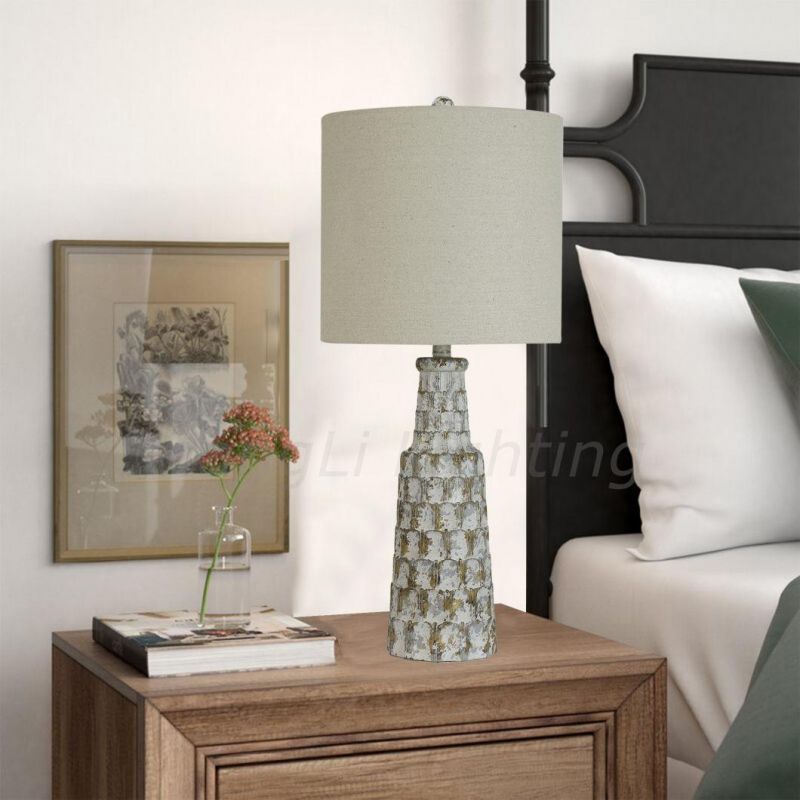 American Table Lamp Bedroom Simple Modern Creative Resin Bedside Counter Lamp Warm Romantic Light Luxury Bedside Lamp Home Floor Lamp