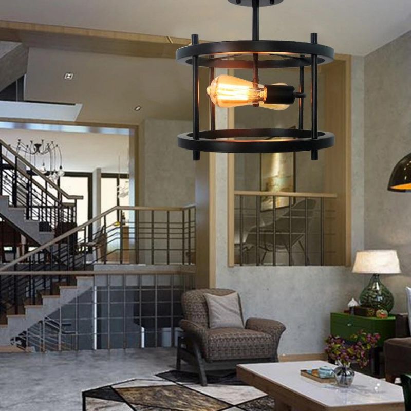 Vintage Chandelier Parlor Kitchen Home Decoration Wood Metal Lighting MID Century Ceiling Lamp (WH-LA-38)