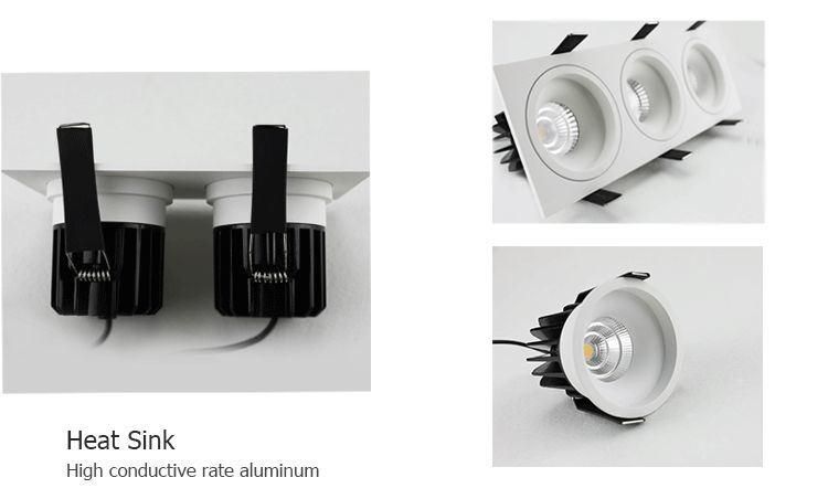 CE RoHS Approved 10W/15W with Single Frame LED Recessed Ceiling Round COB LED Downlight