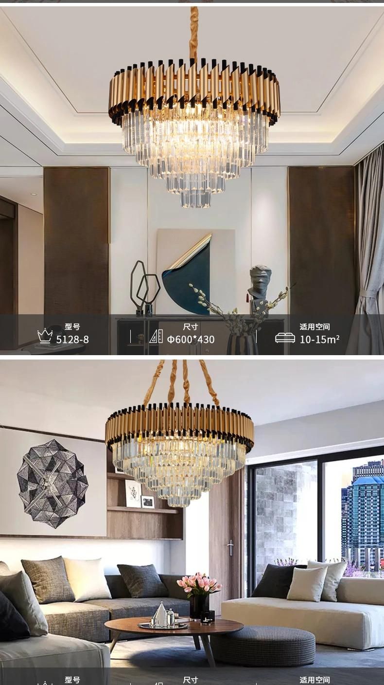 2021 Hot Sale Indoor LED Luxury Crystal Pendant Lighting for Hotel Restant Home