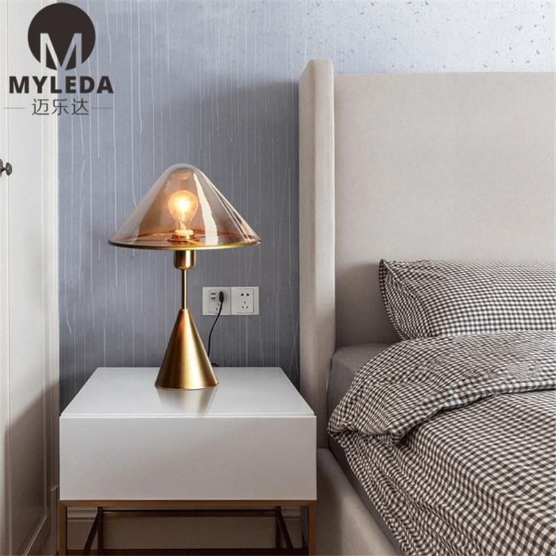 Modern Metal Glass Hotel Room Table Light
