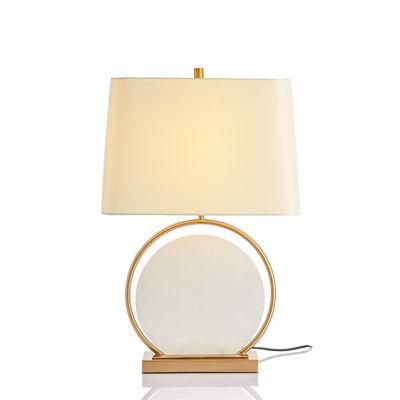 American Creative Spanish Marble Round Table Lamp Bedroom Living Room Model Room Decorative Art Designer Table Lamp