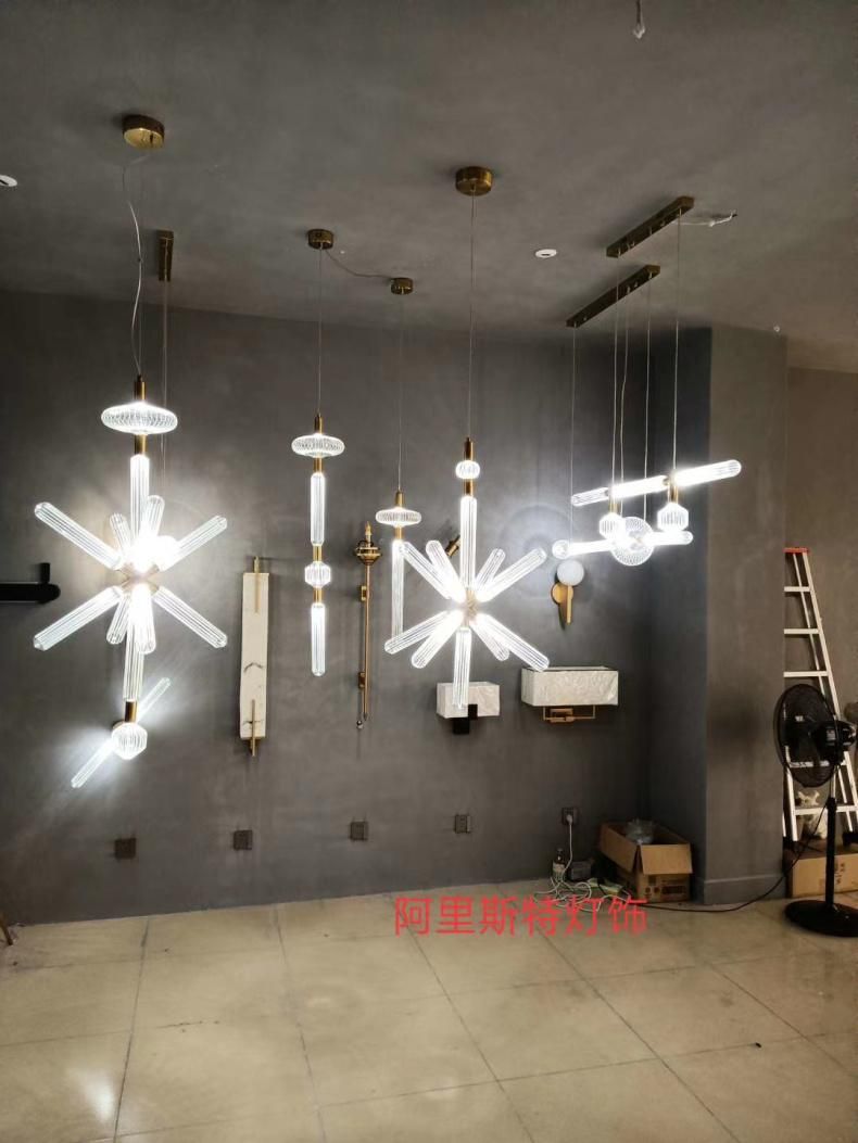 Postmodern Luxury Pendant Light LED Glass Pendant Lamp Restaurant Cord Suspension Cipher Collection Lamp (WH-AP-116)