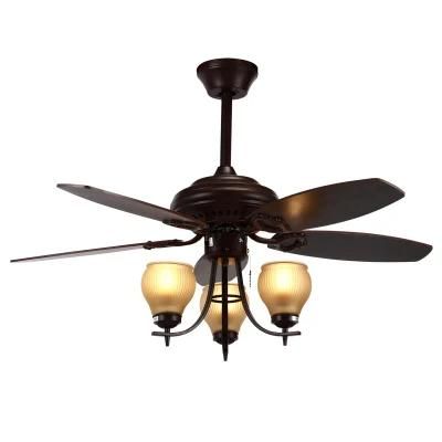 American Traditional Style Interior Decorative Lights Bedroom LED Ceiling Fan