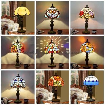 Tiffany Style Table Lamp Stained Glass Shade Desk Light