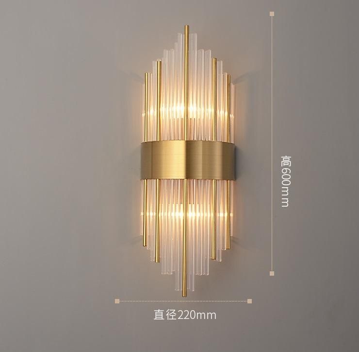 Modern Luxury Golden or Brass Wall Sconces LED Crystal Wall Lamp Wall Lights for Hotel Living Room