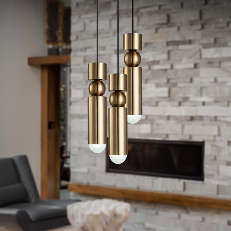 Brass Simple Suspension LED Light Pendant Lamp