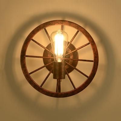 Retro Industrial Restaurant Bar Wall Cafe Corridor Lamp Wheel Wall Lamp (WH-VR-38)