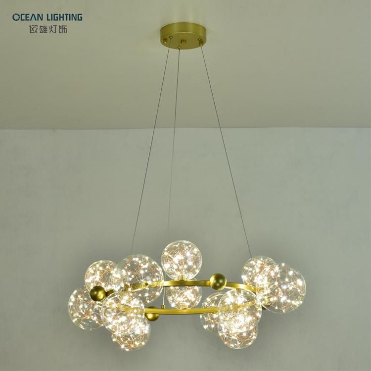 Ocean Lighting Hotsales Modern Chandelier Luxury Gold Glass Pendant Light
