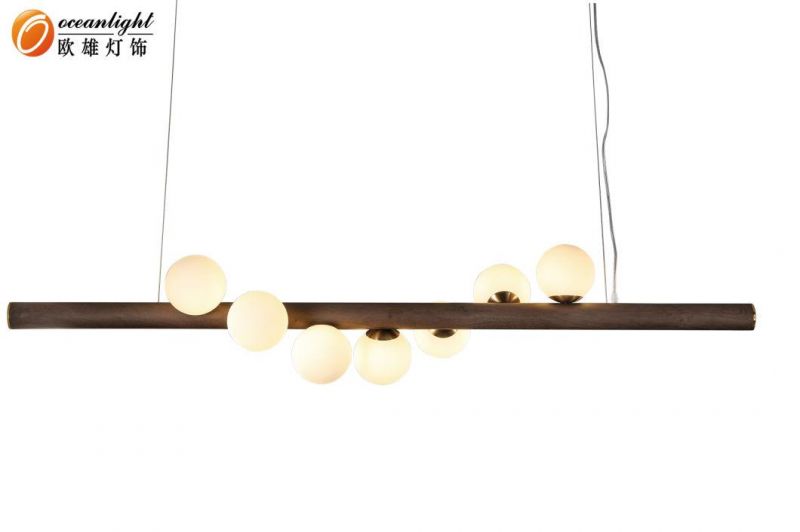 LED Geometric Line Pendant Light Nordic Metal Glass Chandelier