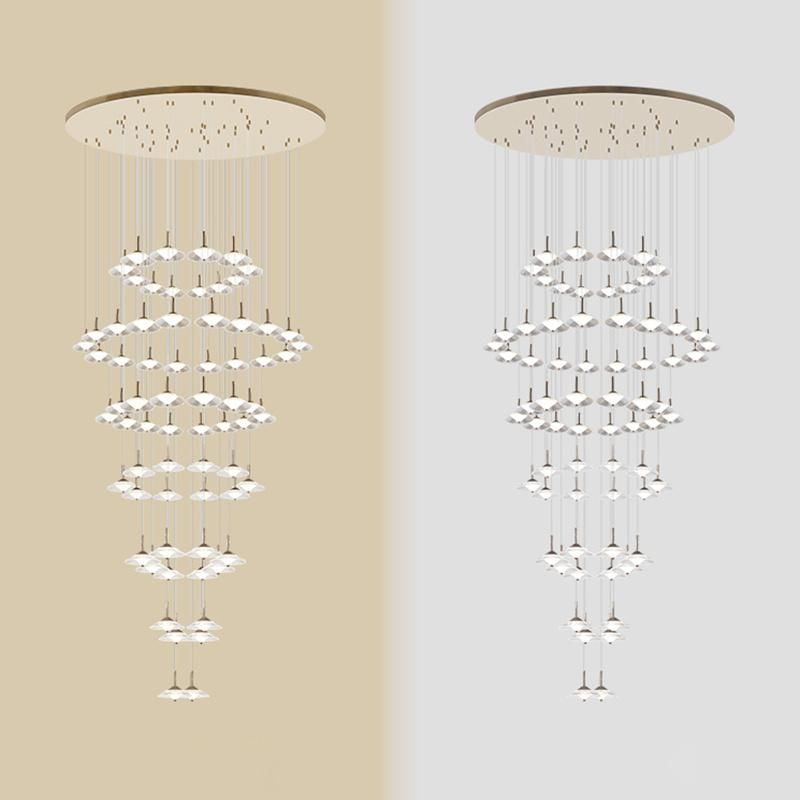 Staircase Long Crystal Chandelier Hotel Restaurant Bedroom Living Room Chandelier