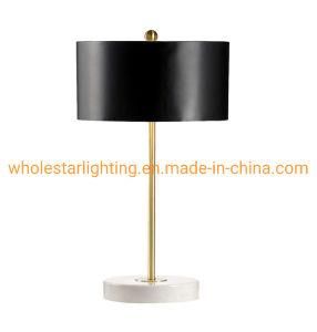 Metal Table Lamp with Marble Stone Base (WHT-055)
