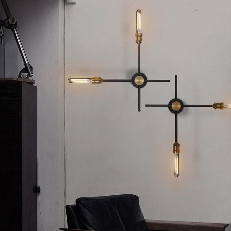 Industrial Wall Light Retro Iron Branch Bar Creative Corridor Staircase Rotating Wall Lamp