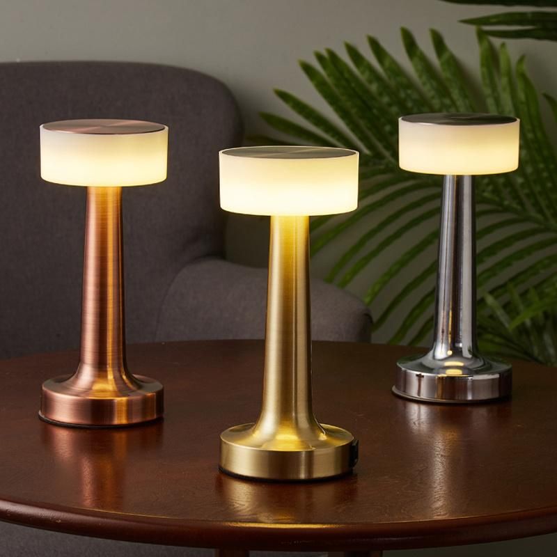 Hotel KTV Cafe USB Dimming Modern LED Rechargeable Vintage Interior Mood Lighting Table Lamp for Bar
