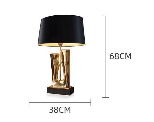 Nordic Fashion Light Luxury Simple Gold Resin Table Lamp Post Modern Designer Creative Art Hotel Living Room Lamp