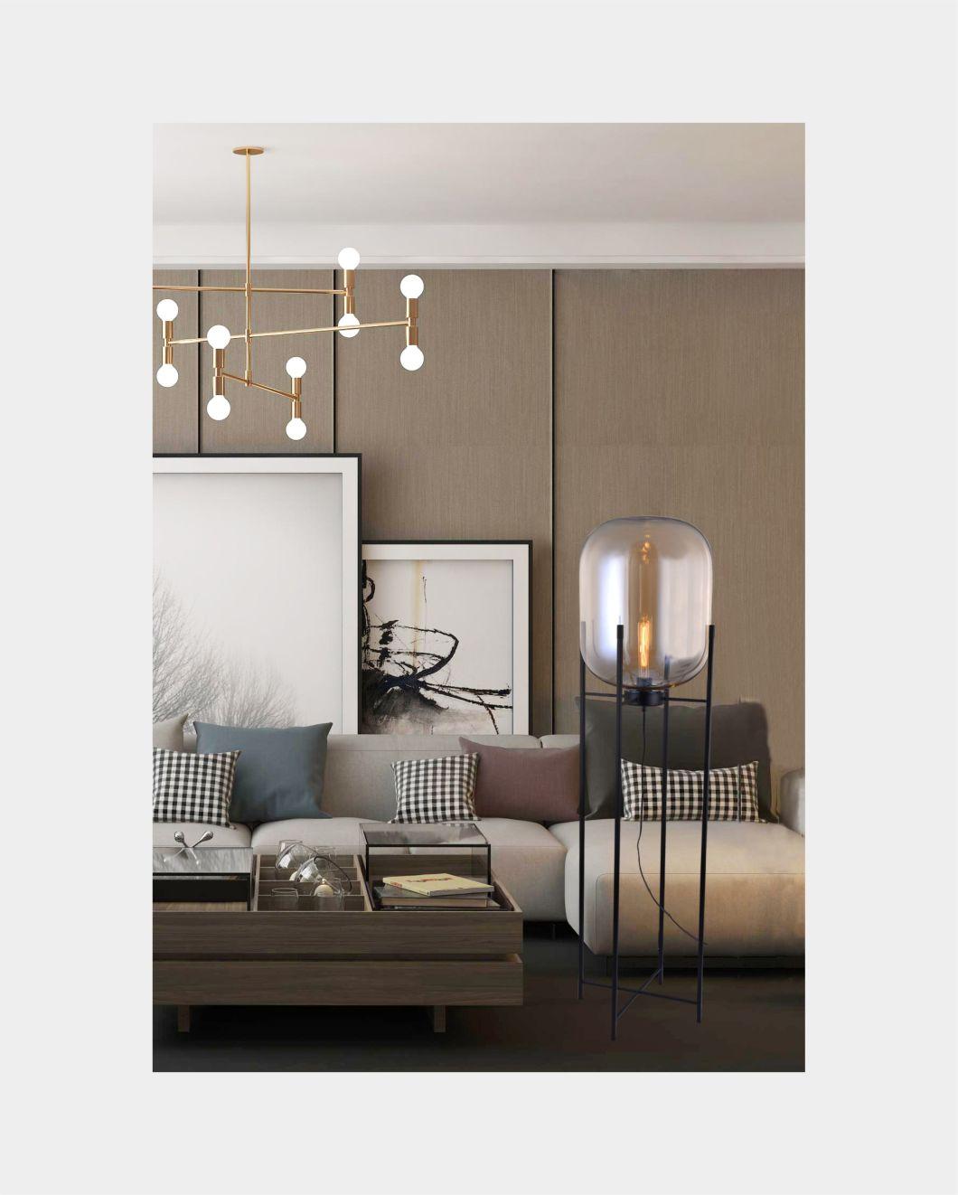 Decorative desk light reading light Modern Metal Floor Lamp Glass Shade Table Lamp
